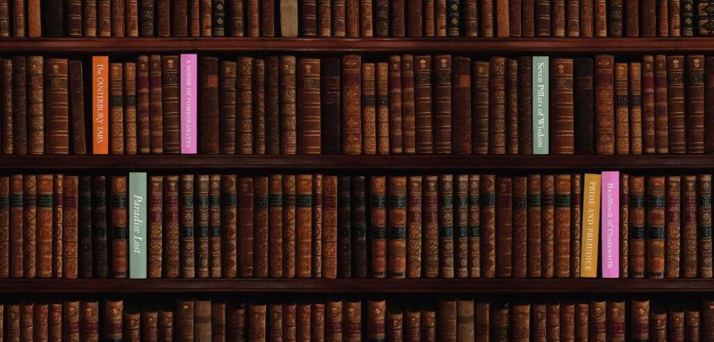 Books on a bookshelf